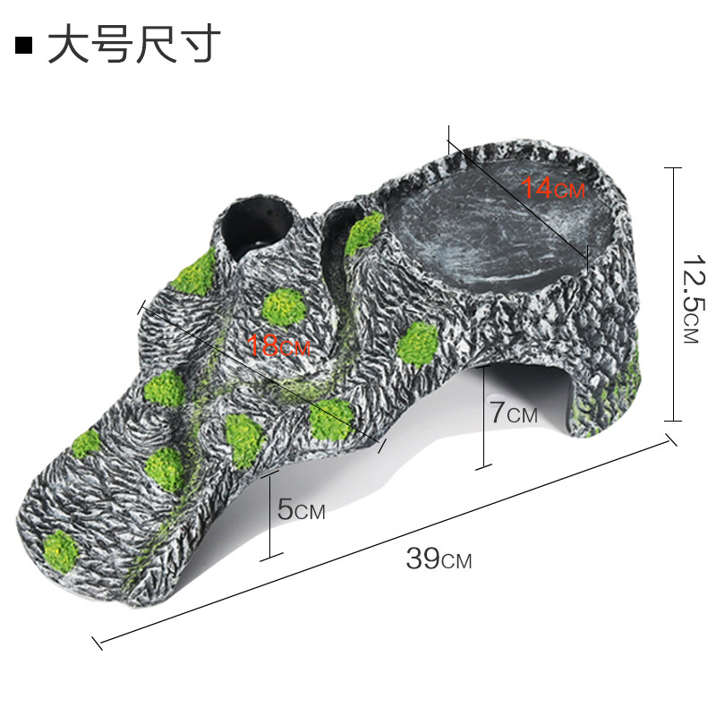晒台巴西龟缸乌龟晒背台爬梯爬虫造景躲避洞爬坡台爬台石头用品_1 默认尺寸 大号树脂晒台