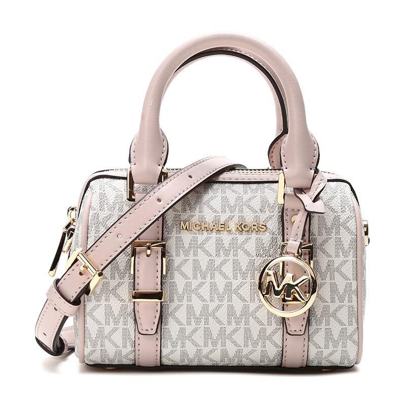 MICHAEL KORS 迈克·科尔斯 MK女士人造革配皮小号手提单肩斜挎包 32F9G06C0B VANL-SFTPINK-香草色/裸粉色