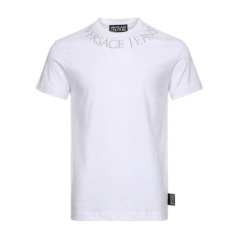 Versace jeans 范思哲 男款棉质圆领短袖T恤 B3GUA7KC 36598 003-白色 XXL