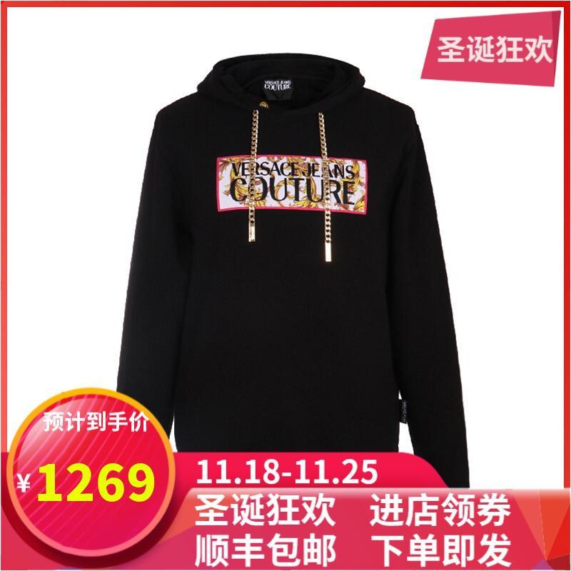 Versace Jeans Couture 范思哲 男士棉质连帽卫衣 B7GUA7F0 30216 899-黑色印花 M