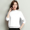 恒源祥女士羊毛衫女2019新款秋季半高领毛衣女薄款打底衫纯色短款r 160 白色