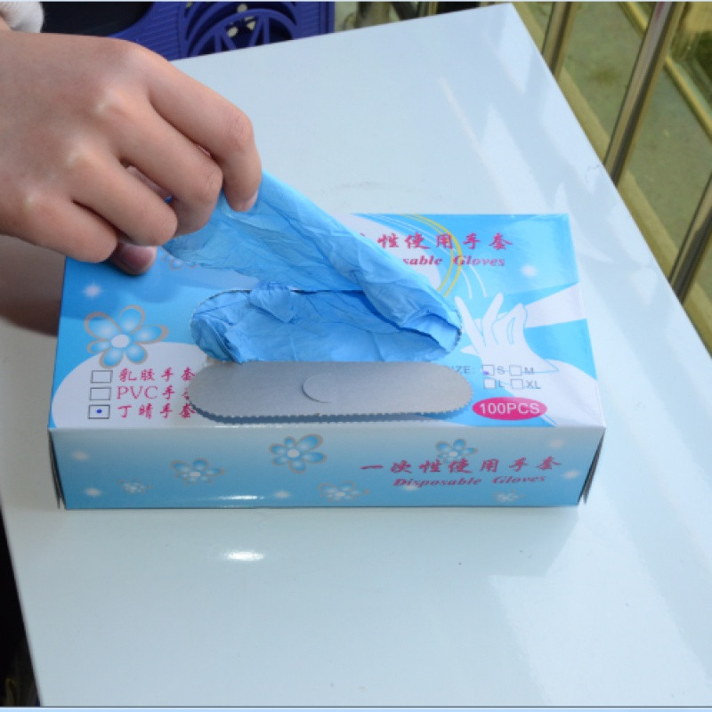 一次性手套家务手套2-100只橡胶乳胶洗碗丁晴丁腈防水油耐酸碱_5 100只/盒装s小号