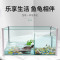 玻璃乌龟缸家用水陆缸带晒台别墅小大型鱼缸龟鱼混养缸乌龟专用缸_2 默认尺寸 小号龟缸（22*15*15）套餐四