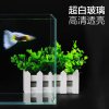 鱼缸小型超白玻璃热带水族箱长方形生态水缸中型客厅金鱼缸_3 默认尺寸 500带水泵LED灯+红荷花鹅卵石造景
