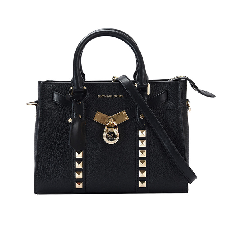 MICHAEL KORS 迈克·科尔斯 MK 女士皮质铆钉手提单肩斜挎包 30H9G0HS1U BLACK-黑色