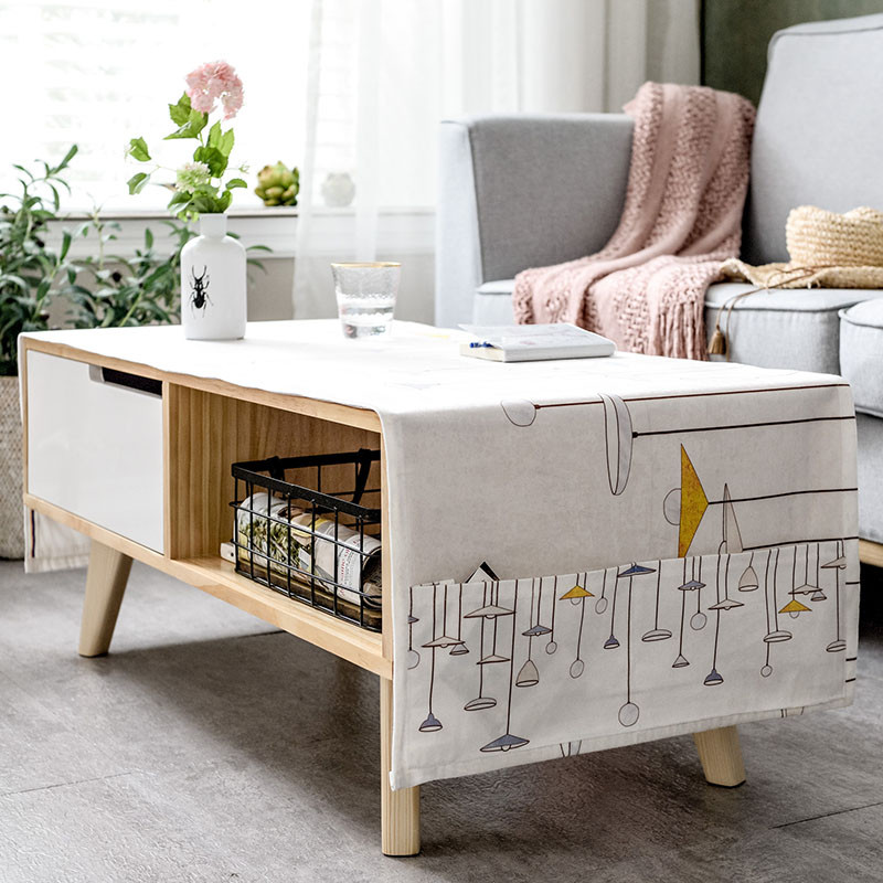 北欧棉麻桌布防水防油长方形客厅茶几垫小清新餐桌布艺台布电视柜_2