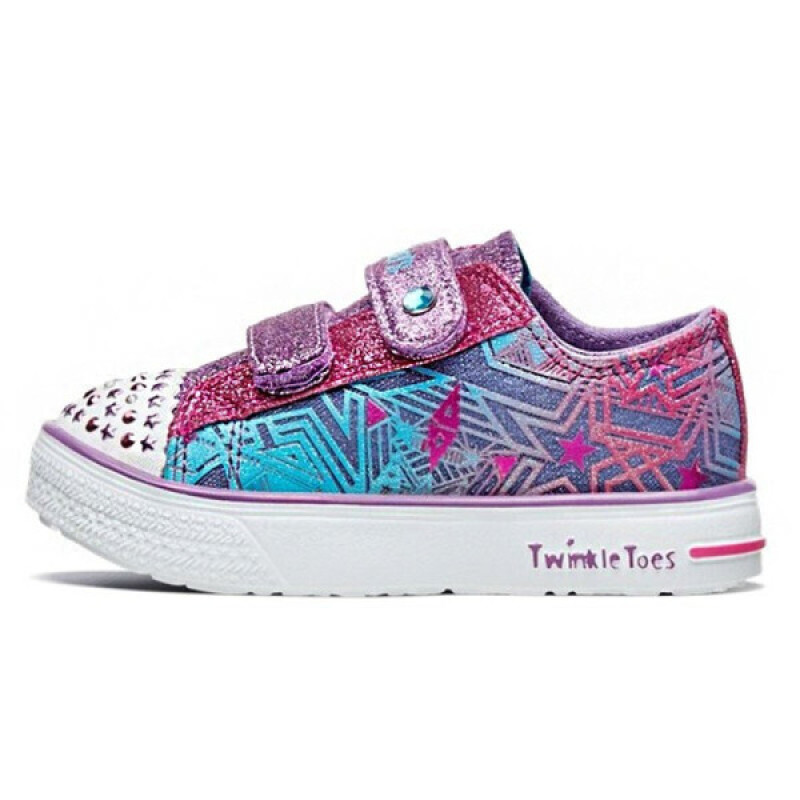 斯凯奇（SKECHERS）童鞋低帮可爱帆布鞋时尚闪钻印花魔术贴休闲鞋10728N 10728N-DMLT（童） 4（36码）