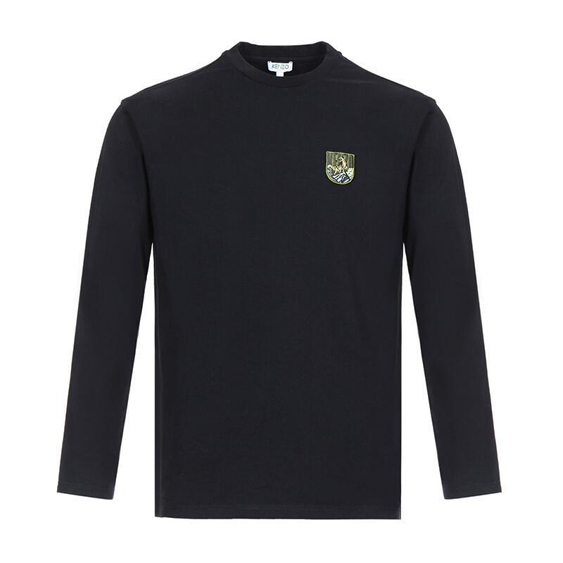 Kenzo 高田贤三 男士棉质圆领长袖T恤衫 F96 5TS186 4Y6 99-黑色 L