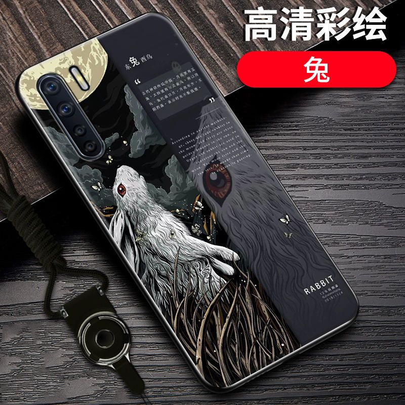 oppoa91手机壳防摔A91十二生肖国潮定制软硅胶全包边PCGM00保护套_500 兔-12生肖-黑边国潮彩绘其他型号咨询客服