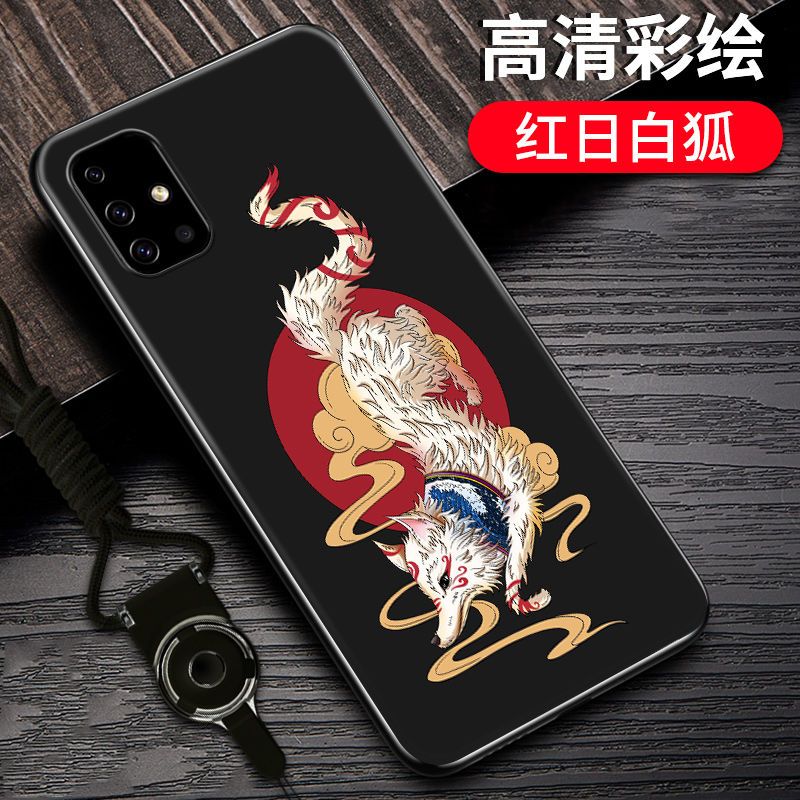 三星A71手机壳中国风国潮抖音定制软硅胶三星a71全包边防摔保护套_323 红日白狐-国潮彩绘其他型号咨询客服