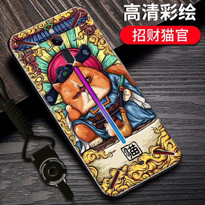 红魔Mars游戏手机壳NX619J软硅胶防摔努比亚红魔3/3s国潮风保护套_245 红魔1代/NX609J狐仙-国潮彩绘
