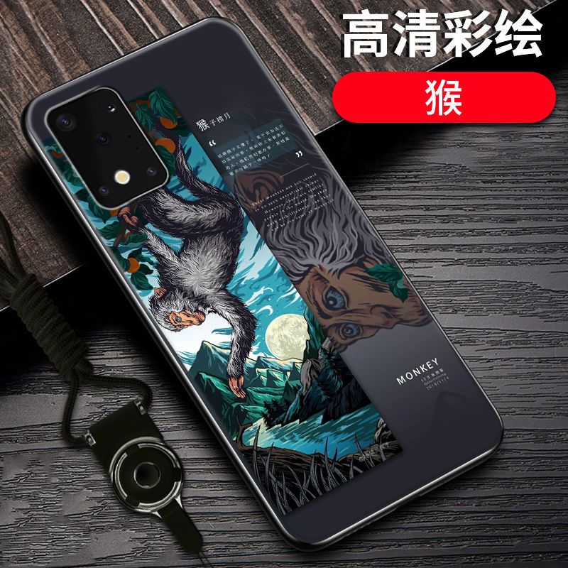 三星s11手机壳玻璃壳防摔s11+十二生肖国潮风硅胶新款s11se保护套_760 猴-12生肖-黑边国潮彩绘三星s11