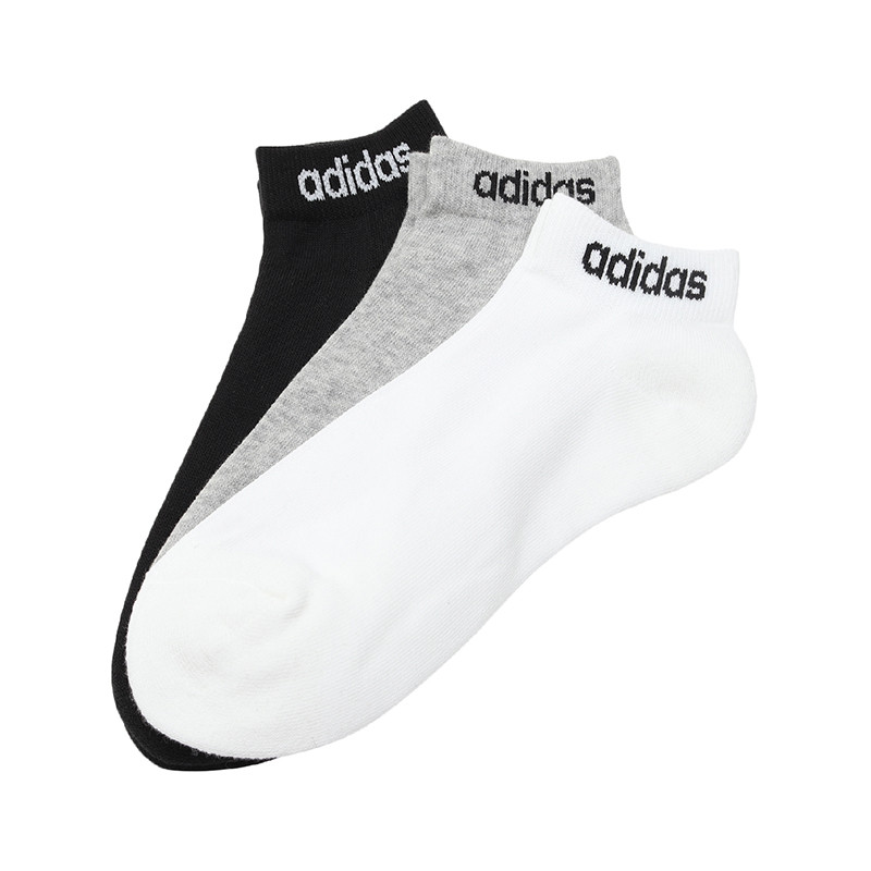 adidas阿迪达斯NEO男袜女袜运动配件三双装袜子FJ7714 FJ7714黑+灰+白 22-24