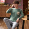 南极人情侣睡衣春秋款长袖纯棉韩版男女运动套装秋冬季可外穿全棉家居服C2018 XXL 男款9001