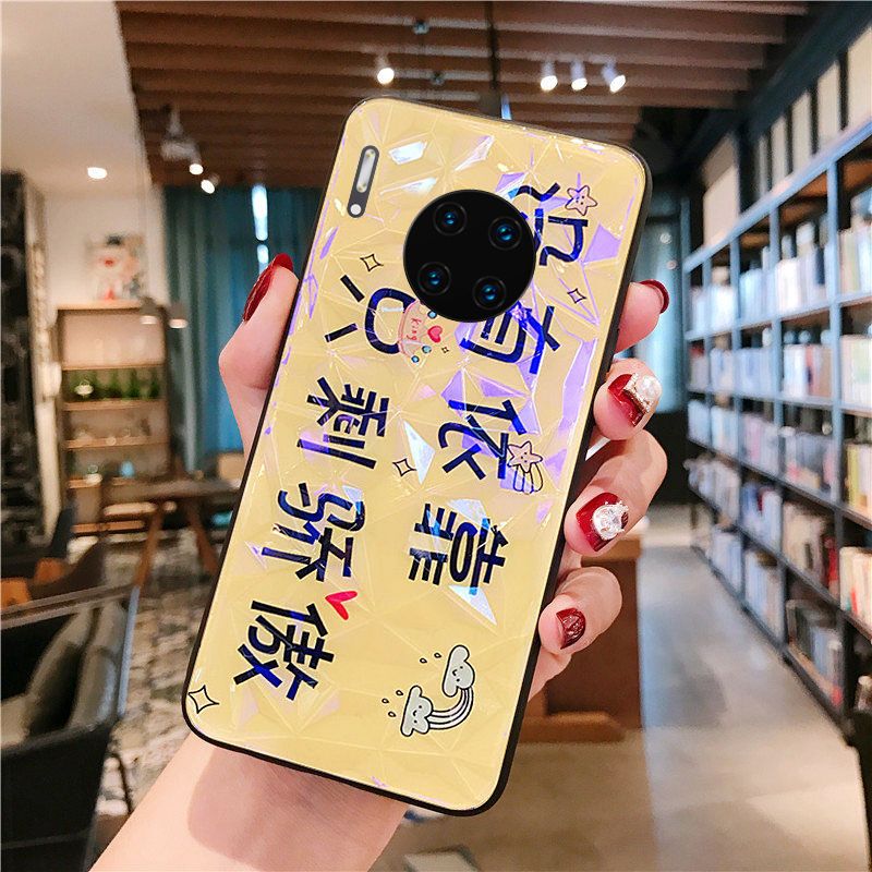 新款华为mate30手机壳全包防摔nova5ipro/nova2s/3e钻石纹硅胶壳_147 没有依靠（紫光钻石纹）华为nova5ipro