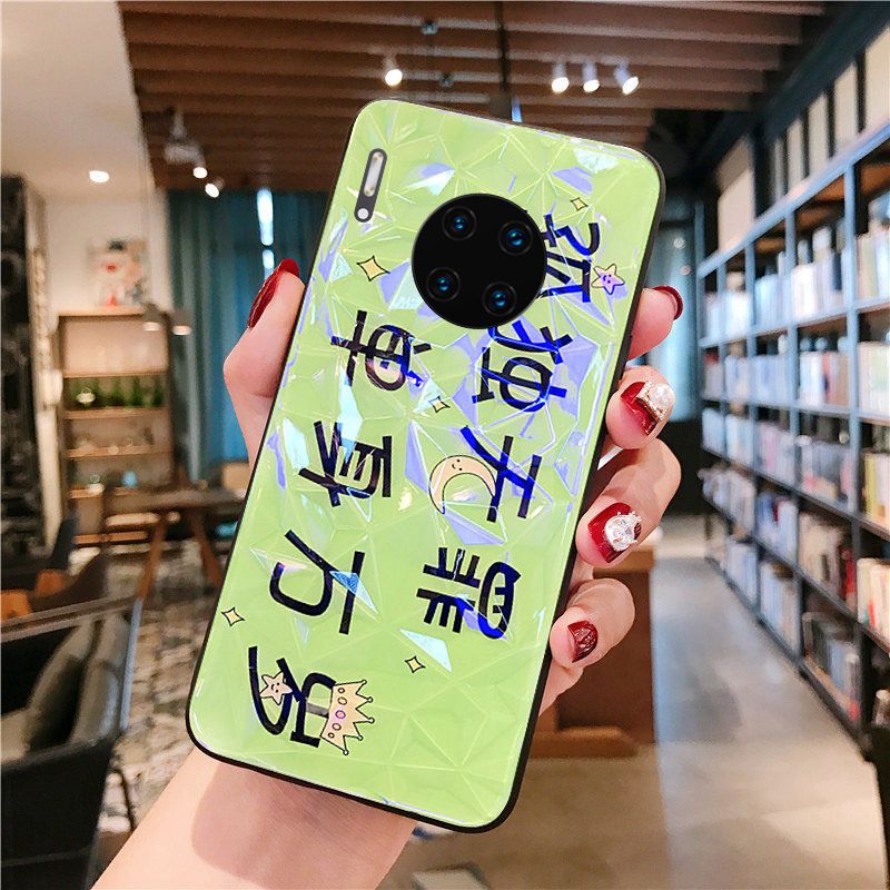 新款华为mate30手机壳全包防摔nova5ipro/nova2s/3e钻石纹硅胶壳_147 孤独无罪（紫光钻石纹）华为nova2s