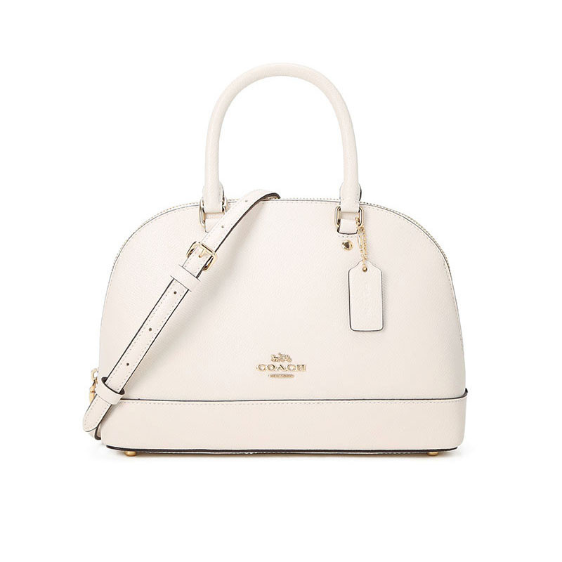 COACH/蔻驰 女包马车徽标手拎斜挎贝壳包 白色
