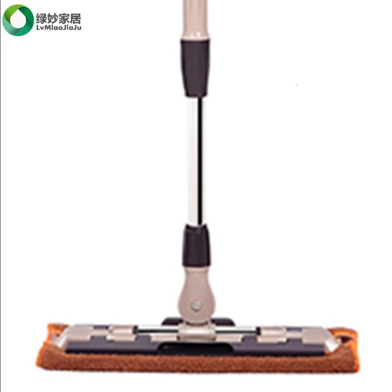 【特卖】免手洗平板拖把家用瓷砖旋转拖把木地板拖墩布新品_957 加厚杆加厚布【_2块布】_卡其色