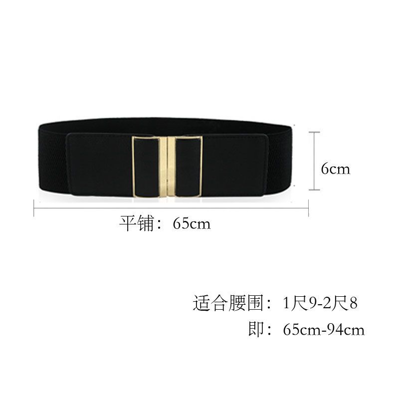 瑞丽珑新款百搭松紧腰带女韩版简约羽绒服弹力宽腰封女装饰大衣皮带配裙新款品质 默认尺寸 2058款（藏蓝色）