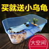 乌龟缸大号水陆缸带晒台生态养龟盆塑料巴西龟鳄龟送乌龟_1 默认尺寸 龟盆黑色小套一