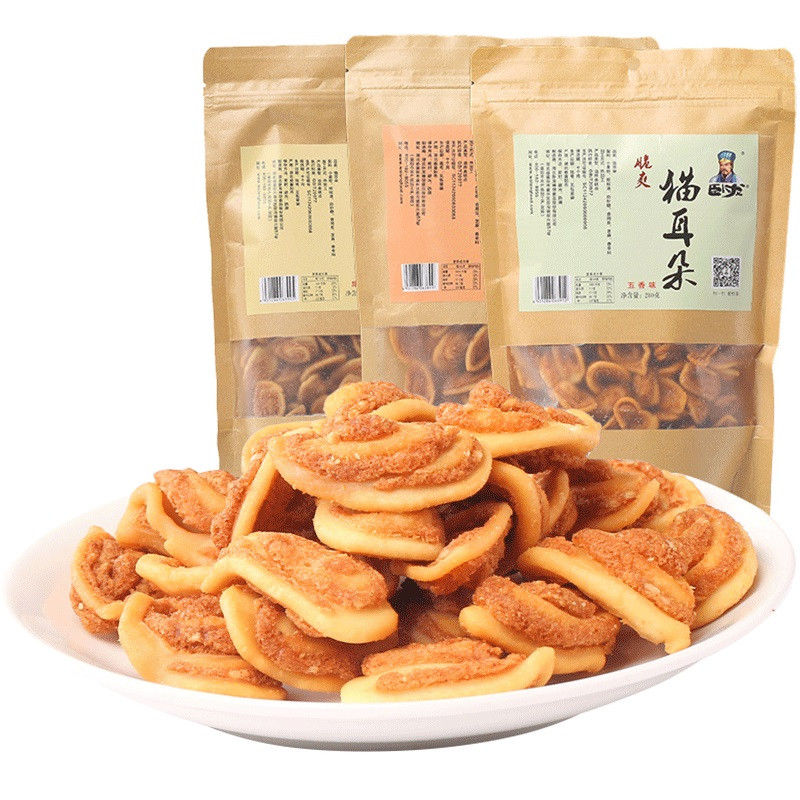 卧龙猫耳朵280g袋麻辣五香味薯片膜片儿时怀旧网红零食小吃特产麻辣味