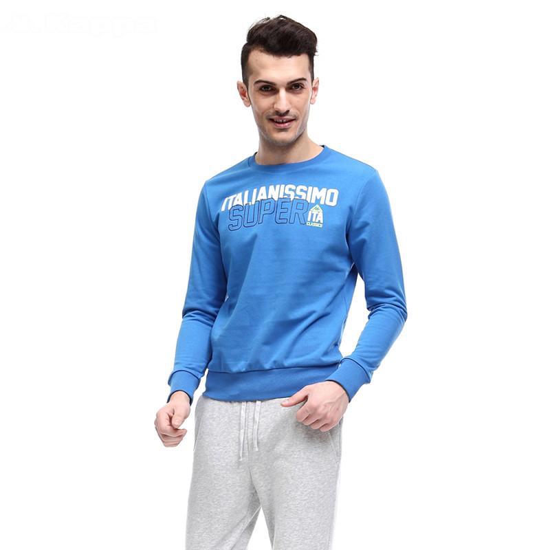 卡帕kappa背靠背男装运动服卫衣圆领套头t恤k0412wt01 包邮 蓝色 m