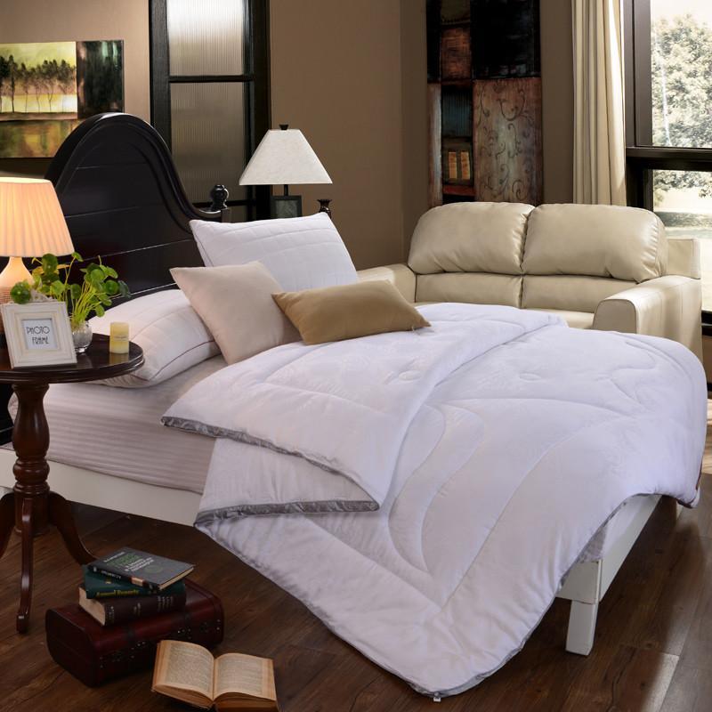 三套车家纺 抗菌提花竹炭纤维被 单/双人春秋被子 被芯 床上用品 抗菌