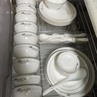 瓷物语餐具套装中式56头欧式金边碗碟简约家用陶瓷器碗盘结婚碗筷晒单图