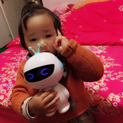 小琪XIAOQI H5儿童智能机器人学英语玩具可对讲课程辅导益智语音学习早教机 蓝色晒单图