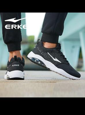 鸿星尔克（ERKE）男鞋冬季新款防滑耐磨休闲气垫运动跑步鞋男慢跑步鞋 正黑 42晒单图