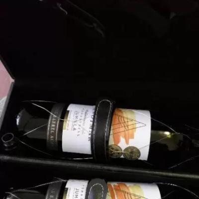 西班牙原瓶进口红酒 ANDIMAR爱之湾陈酿干红葡萄酒（金丝网） 750ML*2 双支皮盒装礼盒装（赠酒具4件套）晒单图