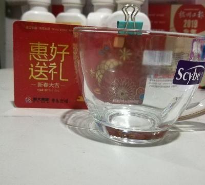 scybe喜碧 玻璃茶杯小杯子带把耐热功夫小茶杯玻璃茶杯单支装 透明色晒单图