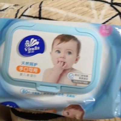 维达（Vinda） 湿巾 婴儿手口可用 80片*3包（加送4包婴儿用纸面巾）（整箱销售）晒单图