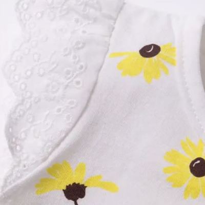 贝贝怡童装女童短袖套装夏季纯棉透气婴儿衣服宝宝2件套172T066 90cm 黄色晒单图