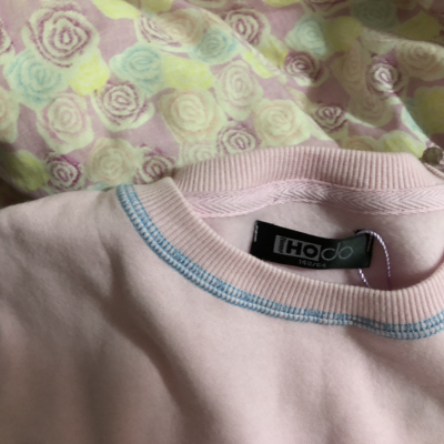 红豆居家(Hodohome)儿童卫衣春季女童毛圈圆领套头卫衣亲子休闲衫 粉色 140cm晒单图