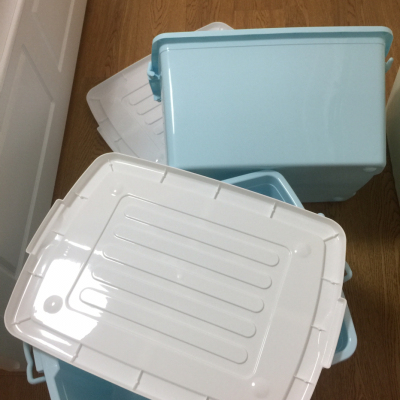禧天龙citylong 52L收纳箱塑料大号有盖衣服储蓄储物玩具整理箱子单个装 蓝色晒单图