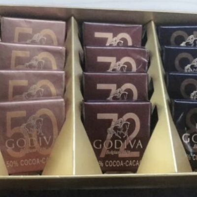 【顺丰配送】比利时进口巧克力GODIVA歌帝梵12片排块黑巧克力礼盒装晒单图