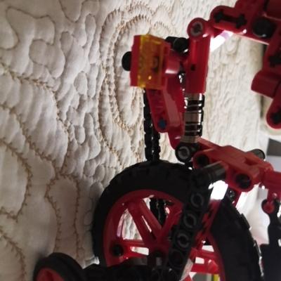 卫乐WEINER 创意自行车折叠车塑料小颗粒拼装积木儿童积木玩具6-14岁 红色自行车【235颗】【送起拆器】晒单图