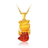周大福褔星宝宝系列定价足金吊坠R10090
