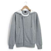 VANCL凡客诚品 机车款斜门襟卫衣 花灰色 XXL