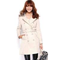 VANCL凡客诚品 Paris 毛领长款棉服 米色 XL