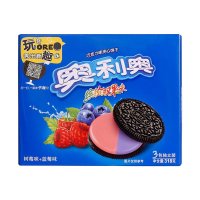 奥利奥缤纷双果夹心饼干蓝莓树莓味318g