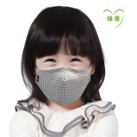 绿盾 抗菌防颗粒物 舒适保温型口罩 橙格XS
