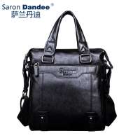 萨兰丹迪SaronDandee 商务单肩斜跨竖款男士手提包SD050-2黑色 黑色