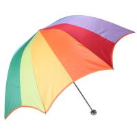 天堂伞 33061E彩虹故事超强防紫外线三折蘑菇钢骨伞晴雨伞 橘色边 橘色