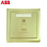 ABB开关插座面板abb德逸珍珠金色一位单电话插座正品AE321-PG
