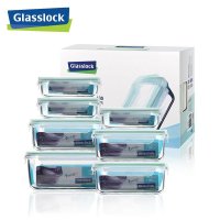 三光云彩(GLASSLOCK)耐热钢化玻璃保鲜盒七件套 GL10-7ABC饭盒套装1900ml+1100*3+400*3 -7ABC