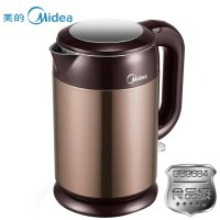 美的（Midea）TM1501a 进口温控双层防烫1.5L无缝全钢电热水瓶电水壶 棕色