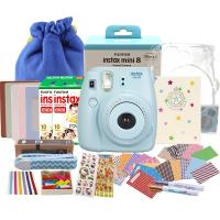 富士（FUJIFILM）INSTAX 一次成像相机instax mini8 蓝色 套装