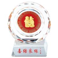 梦克拉 足金工艺水晶摆件 喜结良缘